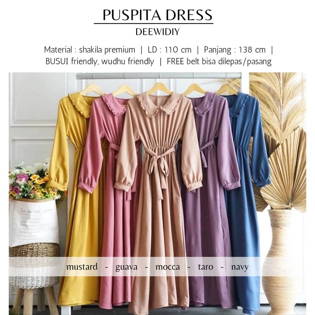 DRESS MUSLIM WANITA BUSUI FRIENDLY - PUSPITA DRESS DEEWIDIY