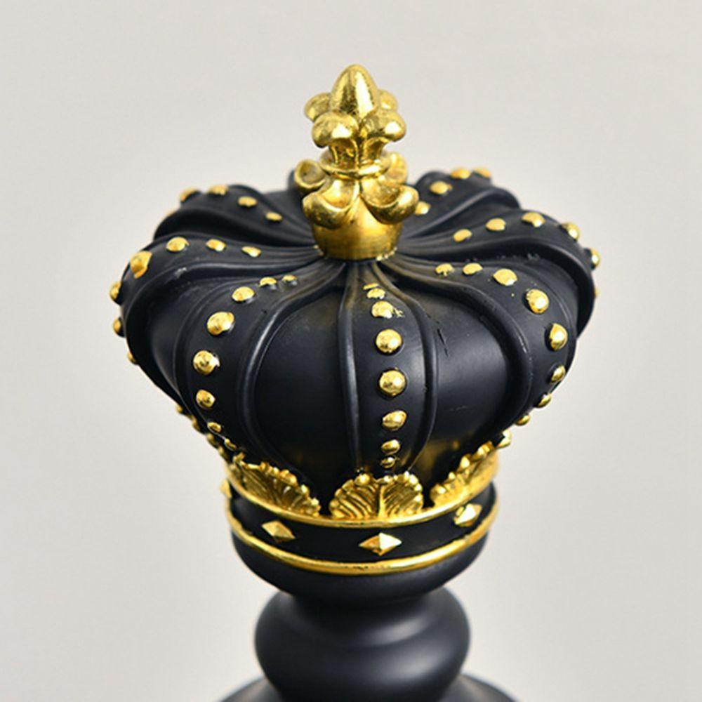 Patung Catur QUINTON Resin Internasional Chessmen Statue King Knight Queen Dekorasi Kabinet Papan Potongan Catur Dekorasi Desktop Rumah