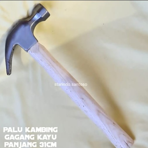 PALU KAMBING 8 oz gagang kayu karet baja magnet handle fiber cungkit paku kuat