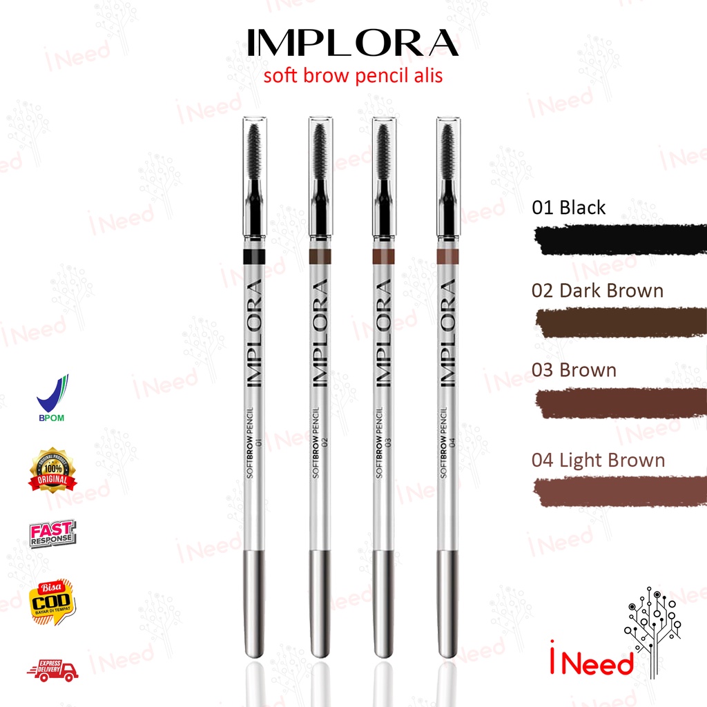 (INEED) IMPLORA  SOFT BROW PENSIL - New SoftBrow Pensil | Implora Pensil Alis SoftBrow