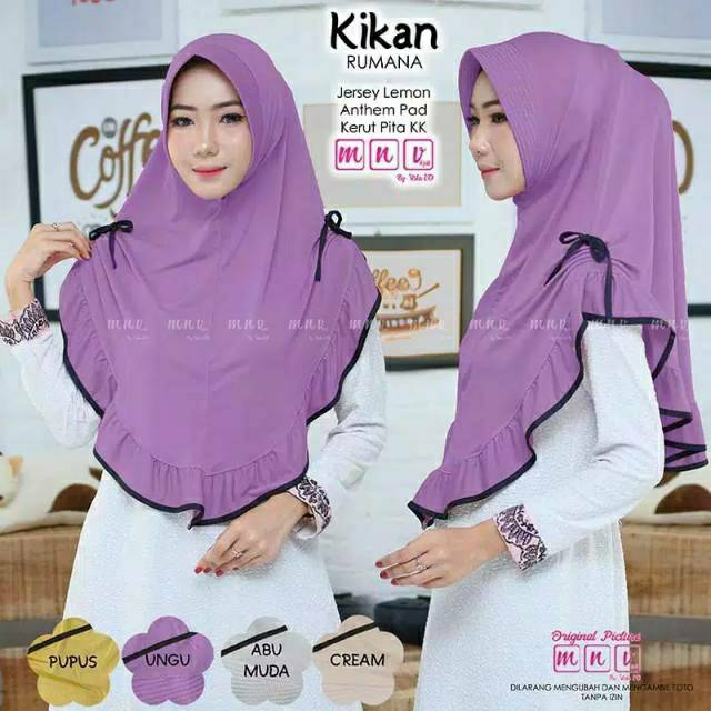 Wanita Jilbab Kikan Rumana Hijab Instant Jersey HQ