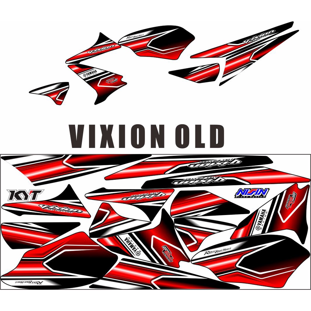 STIKER STRIPIN VARIASI  YAMAHA MOTOR VIXION OLD VARIASI / STRIPING SIMPLE MOTOR VIXION LAMA / STICKE