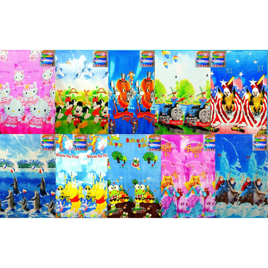 Selimut Bulu Super Lembut Karakter Anak  - Multicolor uk 150 x 200