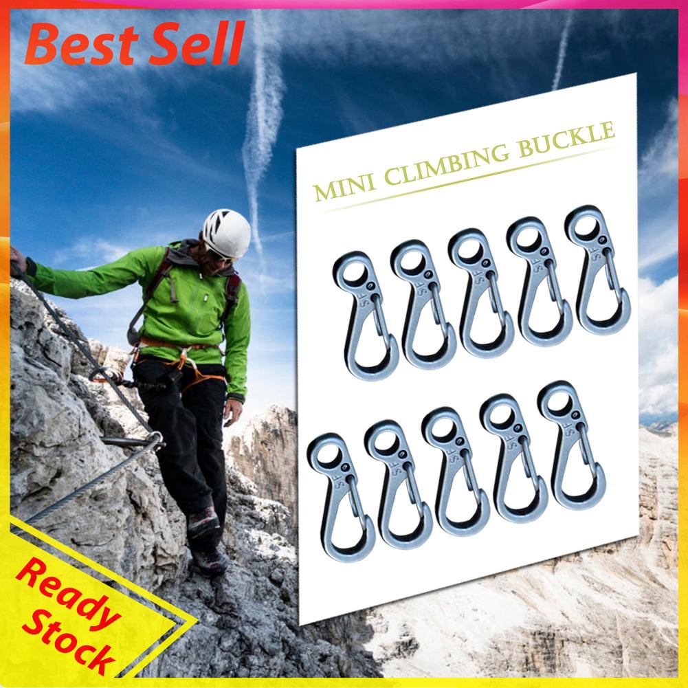 10pcs Mini Carabiner Keychain Outdoor Climbing Spring Buckle Hook EDC Tool