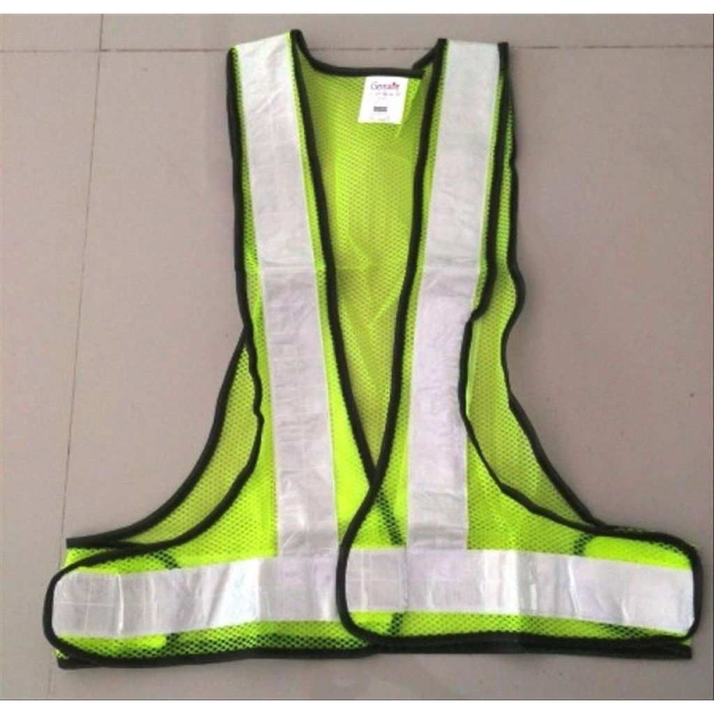 Safety Vest - Baju Rompi Proyek Pengaman Jaring V Hijau (Per 10 helai)