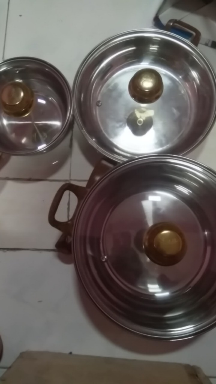 Q2 7206 Panci Set Stainless Steel 6 Pcs Set Q2-7206