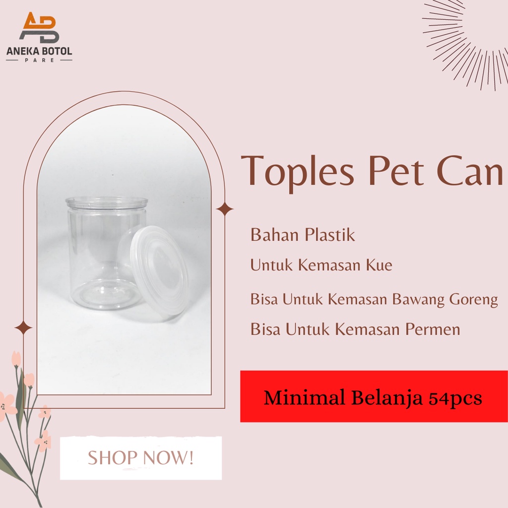 Toples Pet Can | Toples Plastik 500ml | Toples Kue Kering | Toples Abon