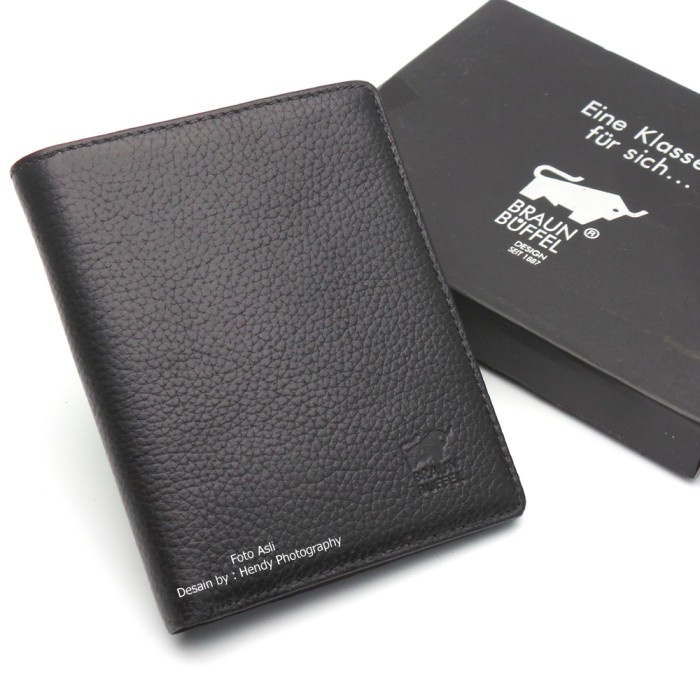 Dompet Pria Kulit Asli - Dompet Import - Braun buffel Berdiri Black