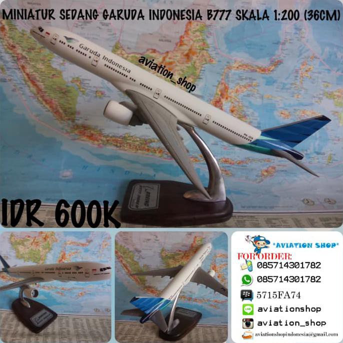 Diskon Miniatur Pesawat Garuda Indonesia Boeing 777 Skala 1:200 (38Cm) Bagus