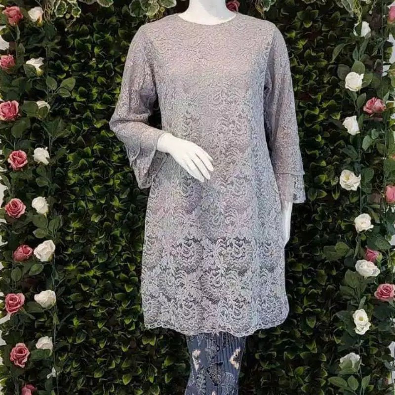 (BISA COD / BAYAR DITEMPAT) Setelan Kebaya Tunik Brukat Modern mix Rok plisket Panjang/Kebaya Akad/B