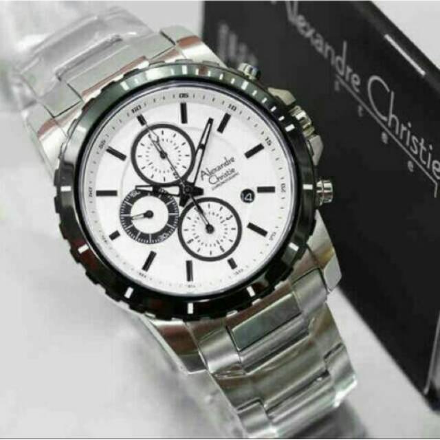 ORIGINAL ALEXANDRE CHRISTIE AC 6141MC PRIA SILVER WHITE