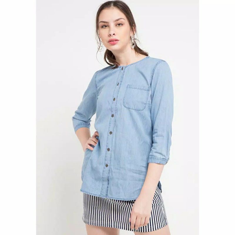 Kemeja Geela 100% ORI blue denim