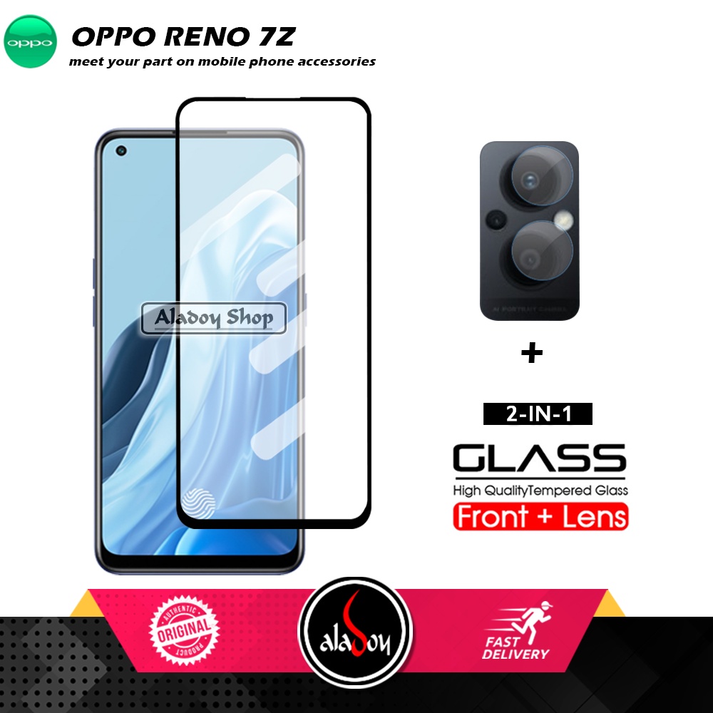 PAKET 2 IN 1 Tempered Glass Layar Oppo Reno 7Z Free Tempered Glass Camera