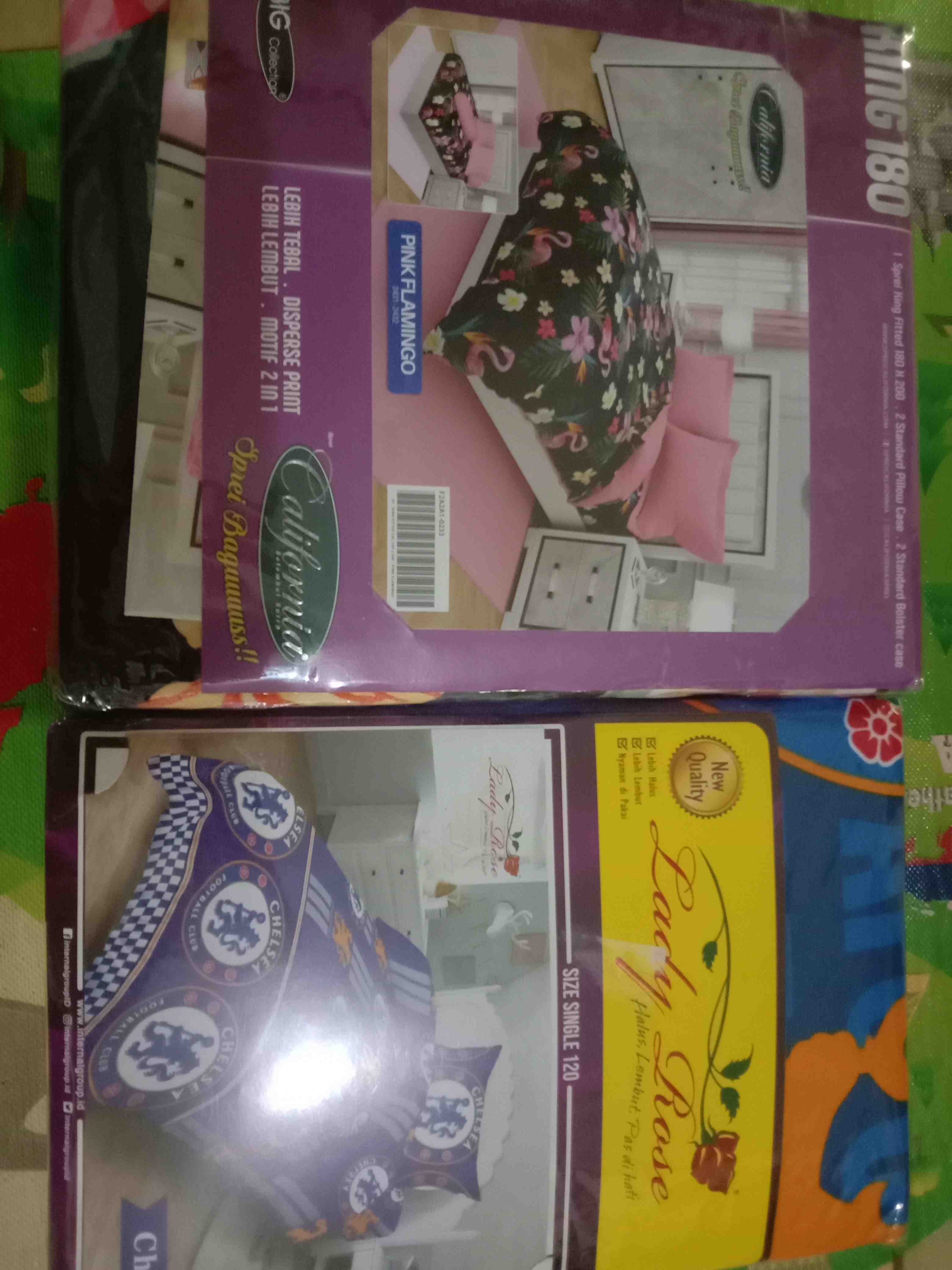 Sprei California 180x200 / 160x200 Motif Rogan Pandora Pink Flamingo Nurita - 180 King Size Sp