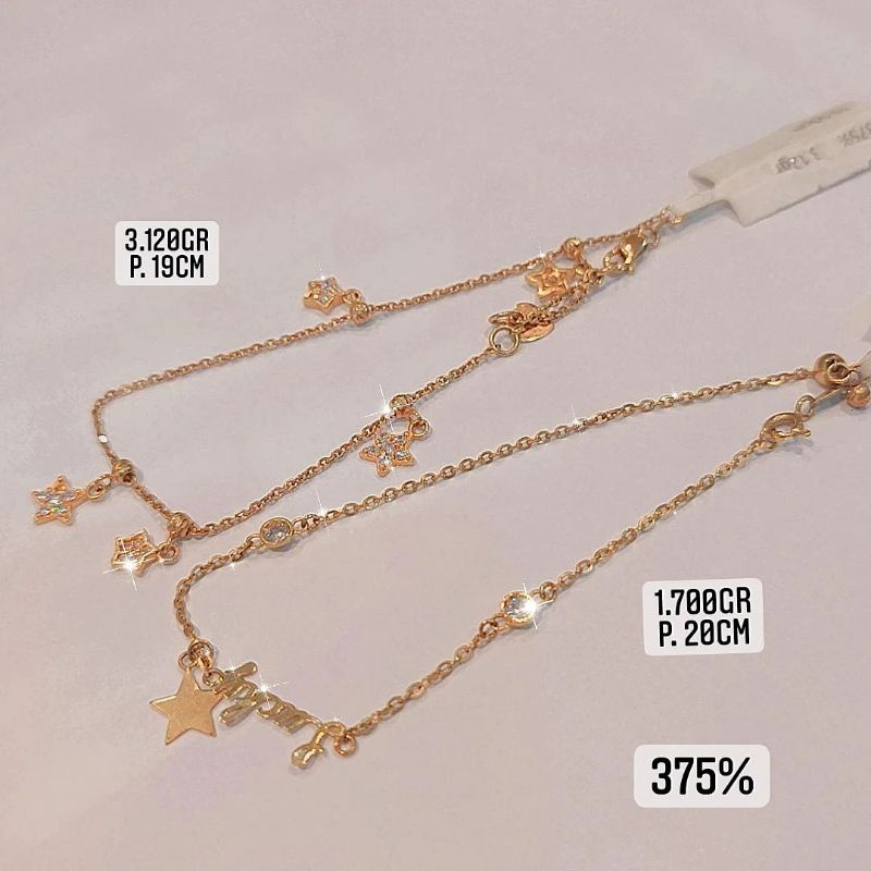 Gelang Emas Asli Model Terbaru Kadar 375%/8Karat