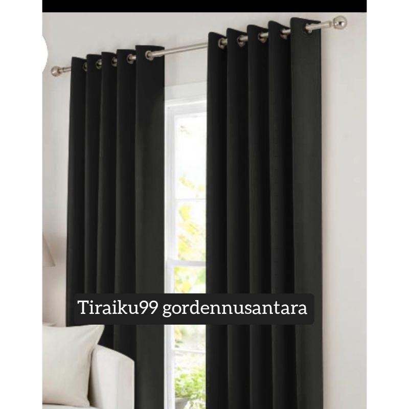 Gorden Blackout HITAM Polos Minimalis Hordeng Jendela