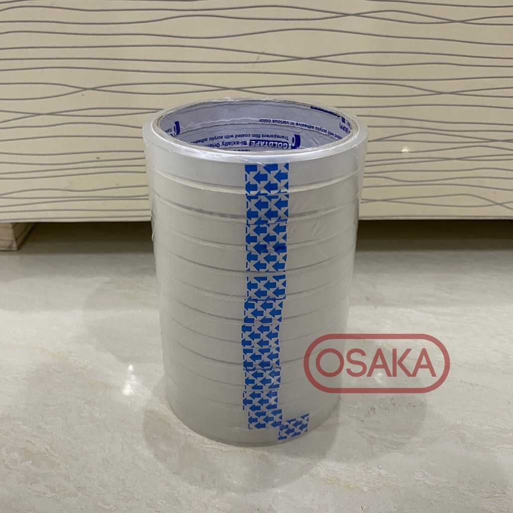 

HARGA TERMURAH UNTUK 12 ROLL!! Isolasi / Selotip OPP Bening Goldtape 10mm / 1/2 inch x 30 yard