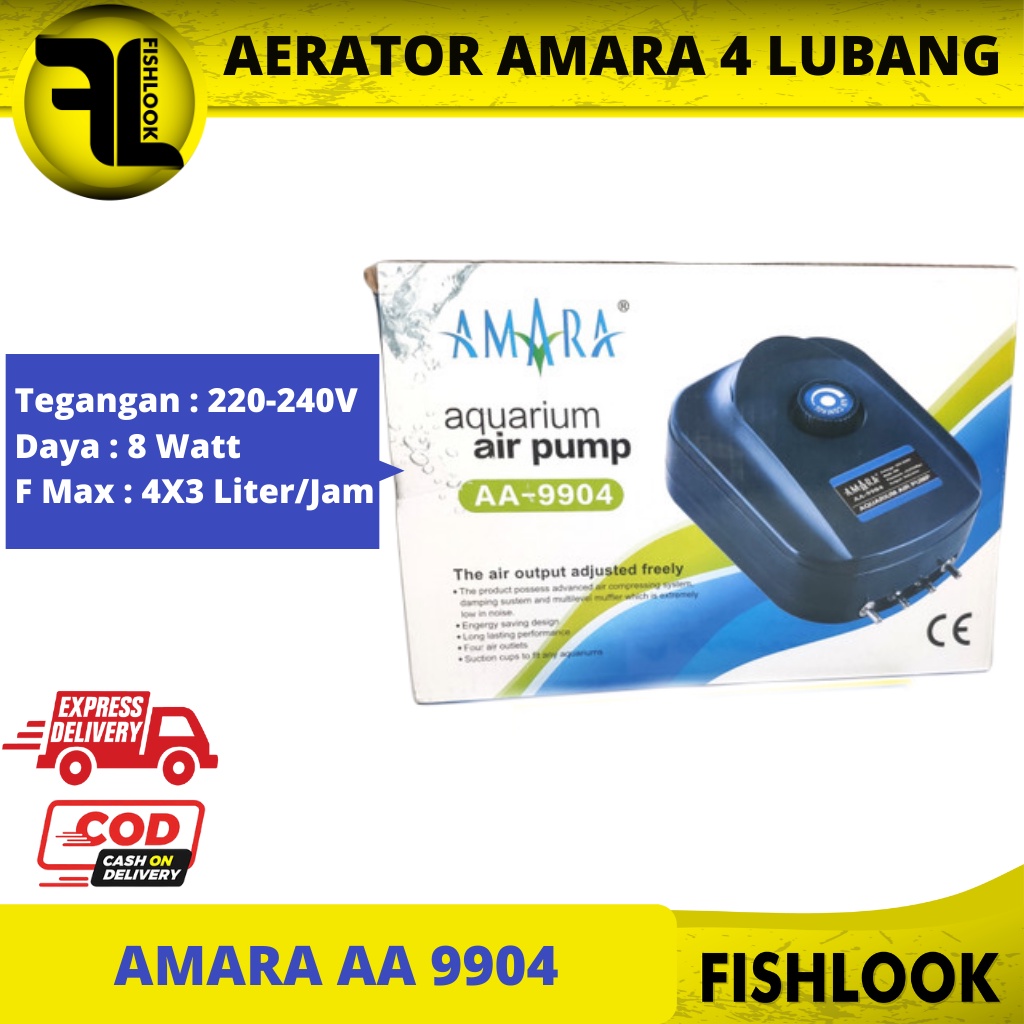 AMARA AA 9904 Air Pump Aerator Pompa Udara AA9904 4 Lubang Outlet