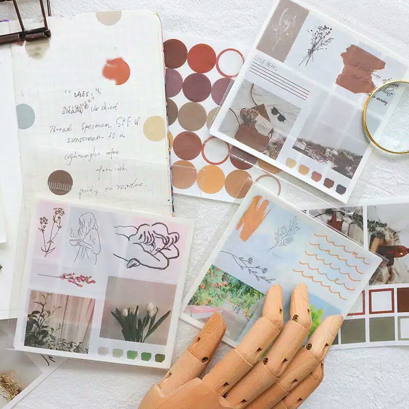 

[BC005] 4 LEMBAR STIKER TRANSPARAN UNTUK SCRAPBOOK/JURNAL/DIARY | BULLET JOURNAL KIT