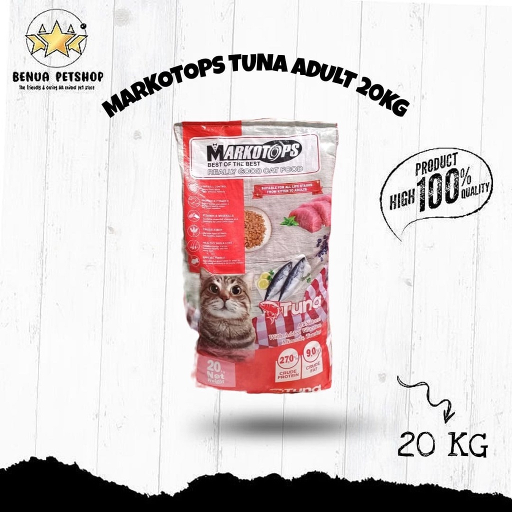 Makanan kucing Markotops 20kg adult Dry food (GRAB GOSEND)