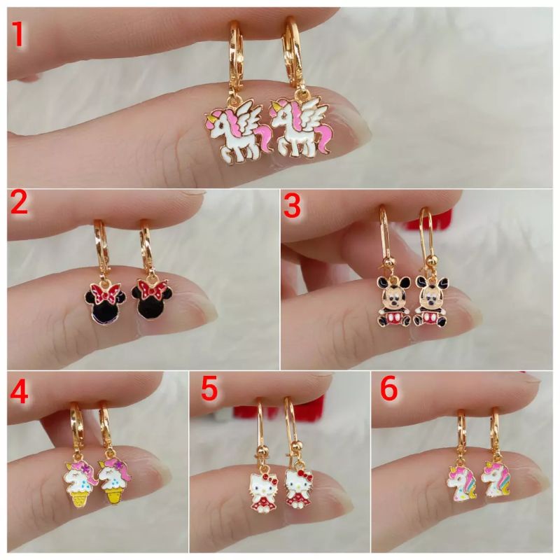 Anting Anak Titanium Wanita Anti Karat, Anti Alergi, Tahan Lama, Di Jamin REALPICT 100% dan High Quality, Anting Wanita Gold