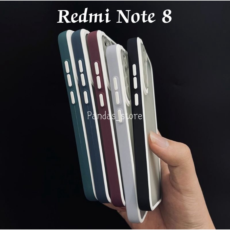 Pro Hybird Redmi Note 8 Softcase Halus dan Elegan / Pinggiran Garis Putih Keren (Pandas)