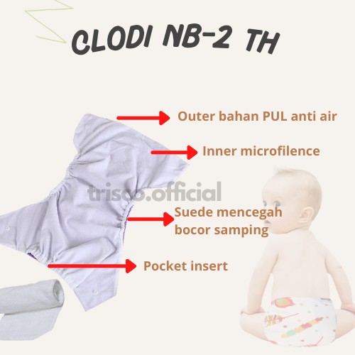 Popok Kain Clodi Snap Velcro dan Pants Jumbo sampai 18 Kg Anti Bocor