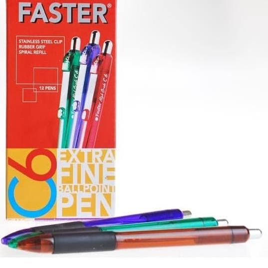 

☈ Pulpen / Ballpoint Faster C6 Cetek (12pcs) - Biru ♖