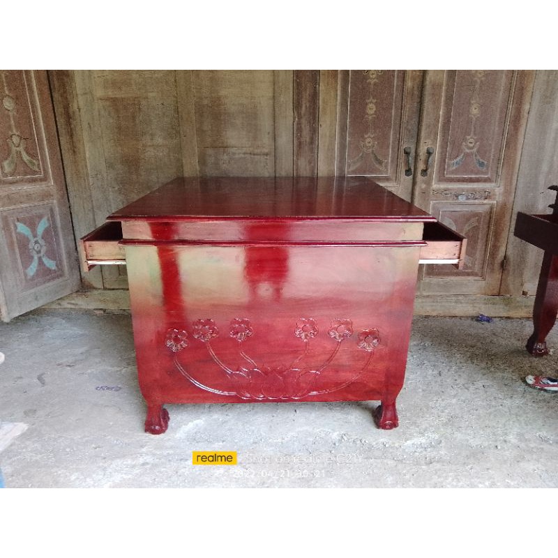 meja kotak kayu jati