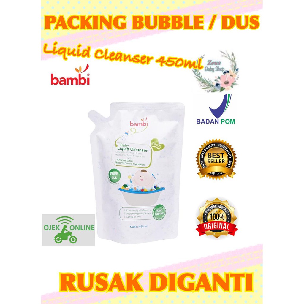 Bambi Liquid Cleanser refill 450 ml pembersih botol bayi refill