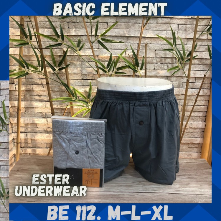 Celana Boxer Basic Element BE 112 bahan 100% katun Isi-1 PCS