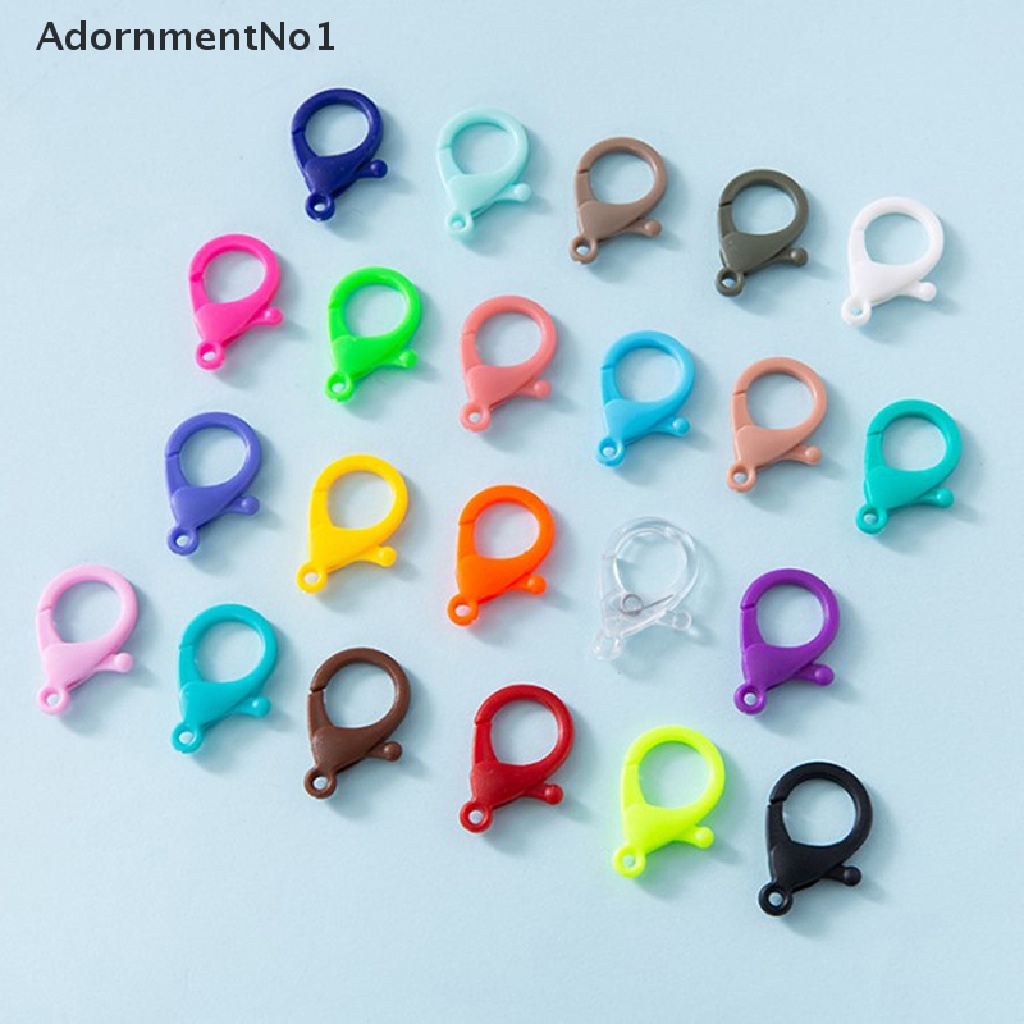 (AdornmentNo1) 50pcs / lot Kait Lobster Bahan Plastik Keras Warna-Warni Ukuran 35mm