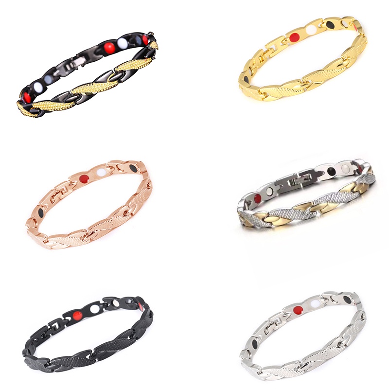 COD❤Gelang Pasangan Naga Pria Terapi Magnet Sederhana Dan Modis Baru Yang Dapat Dilepas  Tri