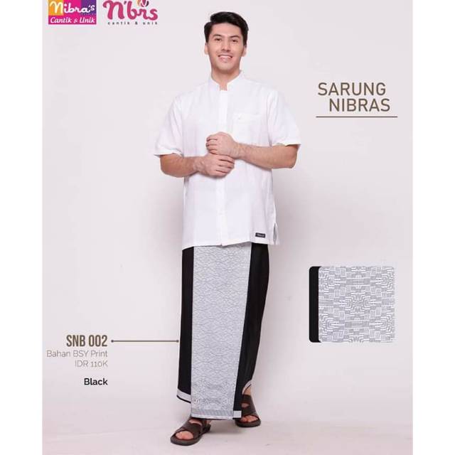 Sarung Nibras terbaru SNB  002 Hitam