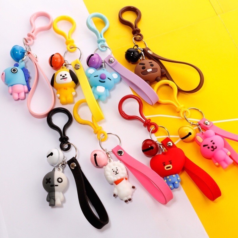 Gantungan BTS / BT21 untuk Kunci / USB / Hiasan Tas Model Karakter 3D