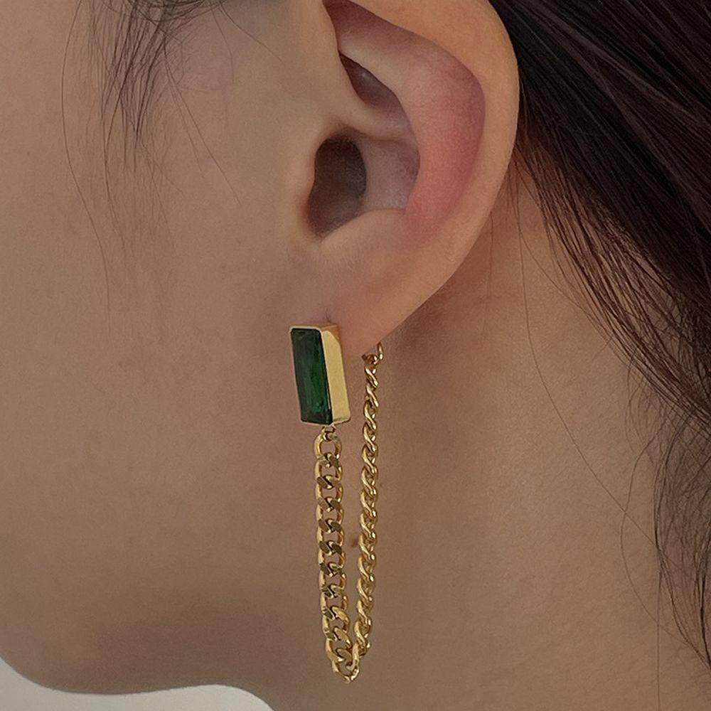 Mxbeauty Anting Stud Wanita Hadiah Vintage Rantai Pesta Rumbai Logam Korea Drop Earrings