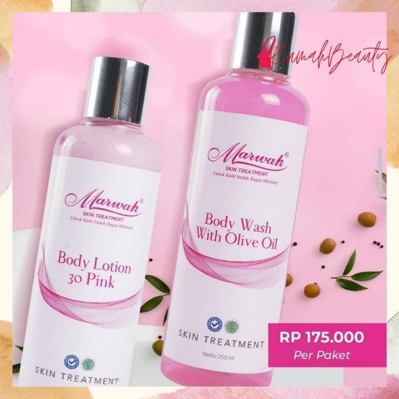 Skincare Marwah Body Wash&Body Lation Sabun Mandi Kosmetik BPOM