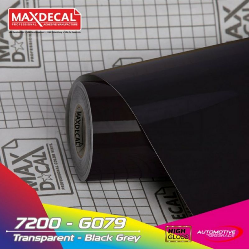 Sticker Maxdecal 7200 G079 Black Grey Transparent Line Kertas