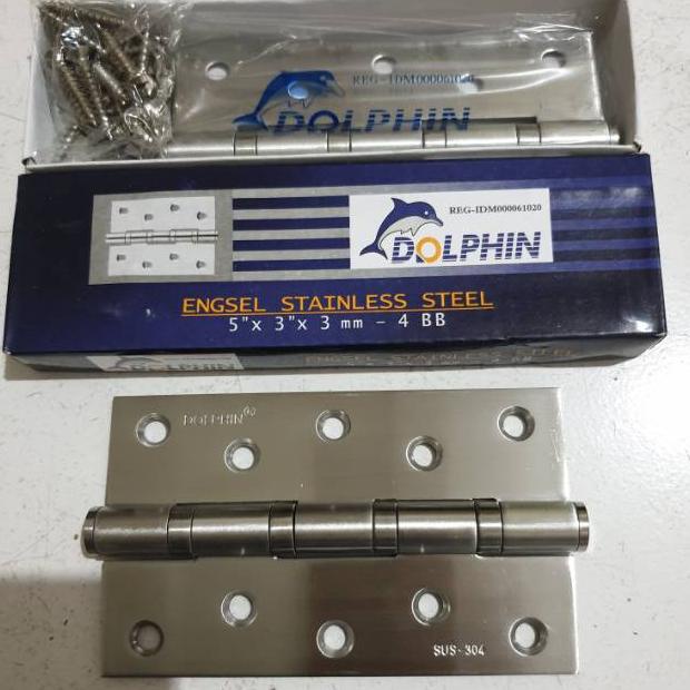Engsel Pintu Stainles 5 Inch Dolphin - Engsel Stainles Tebal