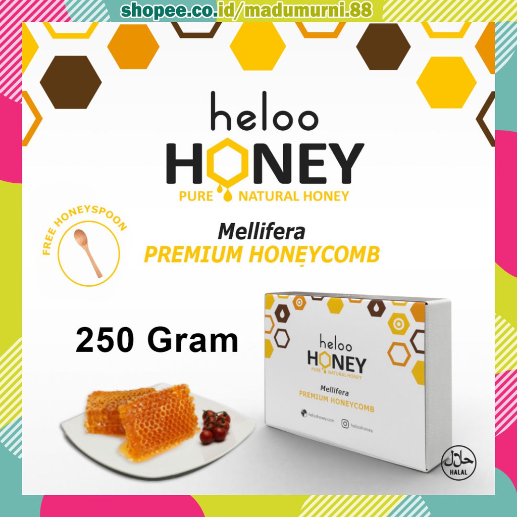 

Sarang Madu Premium Alami Honey Comb Heloo 250gr 100% Asli Pure Organic Honeycomb Murni Organik
