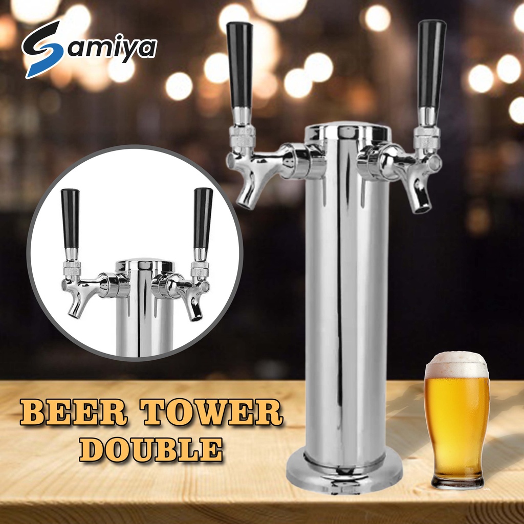 Beer tower double tap faucet / draft beer kegerator dispenser standard version