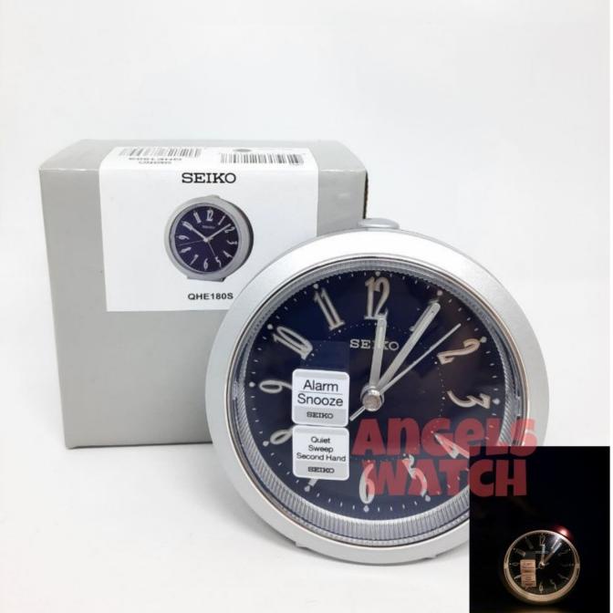 jam weker seiko glow in the dark qhe180 jam meja weker seiko
