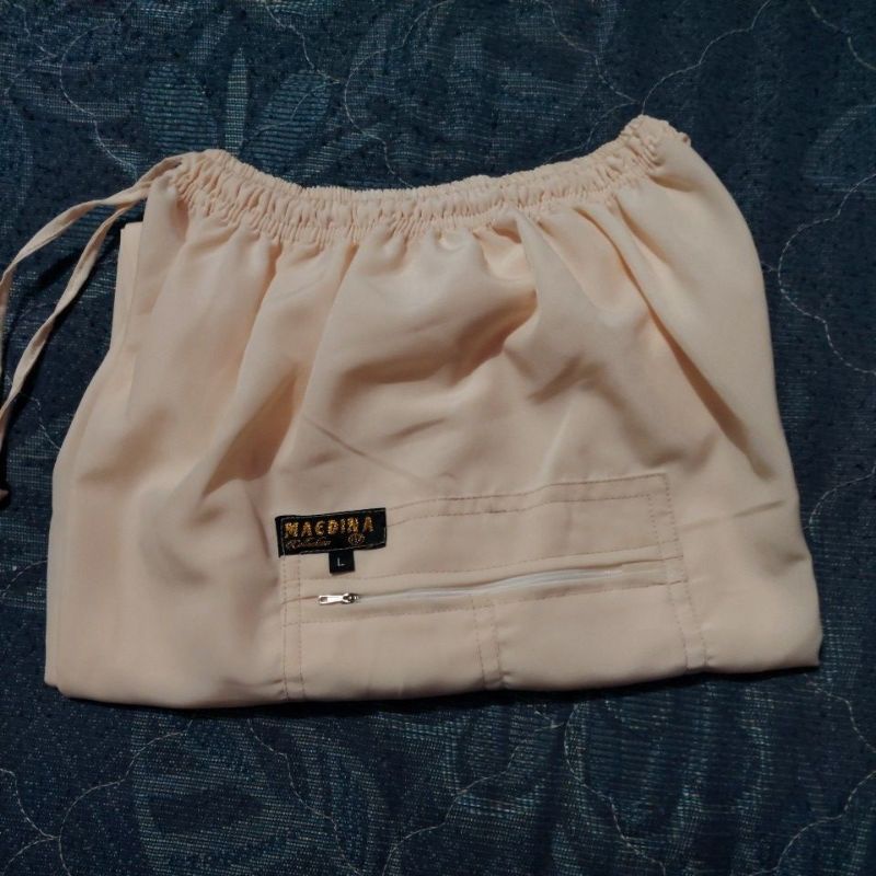 MAEDINA Celana Pangsi Komprang Panjang Dewasa Polos Ukuran S M L XL-Krem