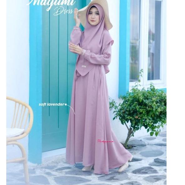 fvv-23 MAYUMI SYARI GAMIS SYARI UKURAN M L XL XXL GAMIS BUSUI POLOS  KEKINIAN PESTA GAMIS REMAJA SET