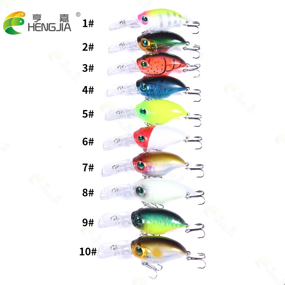 HENGJIA 10PCS 7.5CM 11G Floating crankbait hard Bait tackle artificial lures swimbait fish wobbler