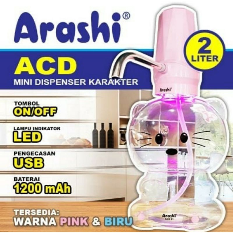 Mini Dispenser Character 2 Liter Arashi (Pink)