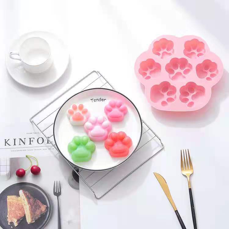 Cetakan Silicone Silikon Puding Coklat Cake Es Motif Doggy Paw W/Mix