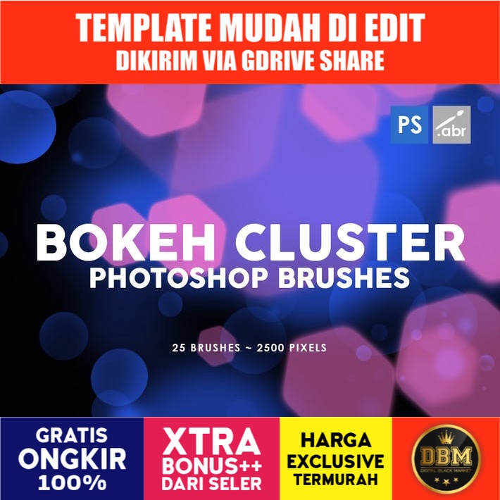 25 Bokeh Cluster - Photoshop Stamp Brushes