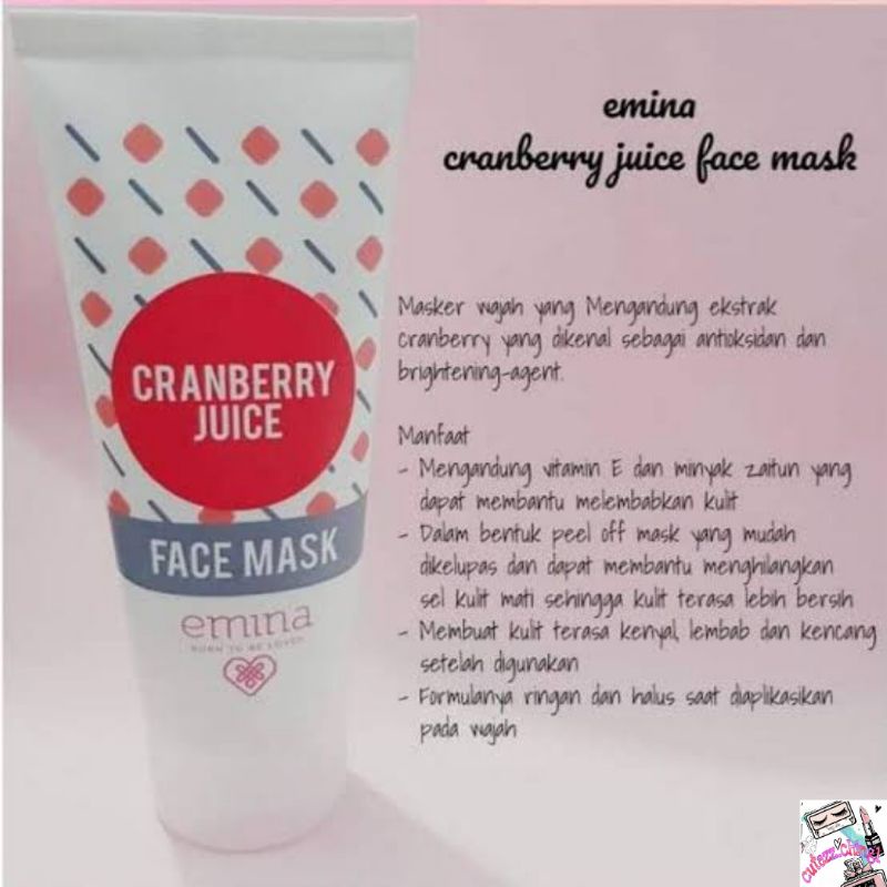 ☃Cutezz_Ching1☃Emina Cranberry Juice Face Mask 60ml