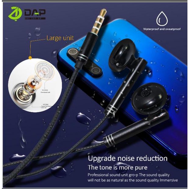 Headset With Mic DAP DH-F11 Hifi Headset Stereo Jack 3.5 120cm